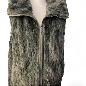 Catherine Malandrino Silver Faux Fur Vest